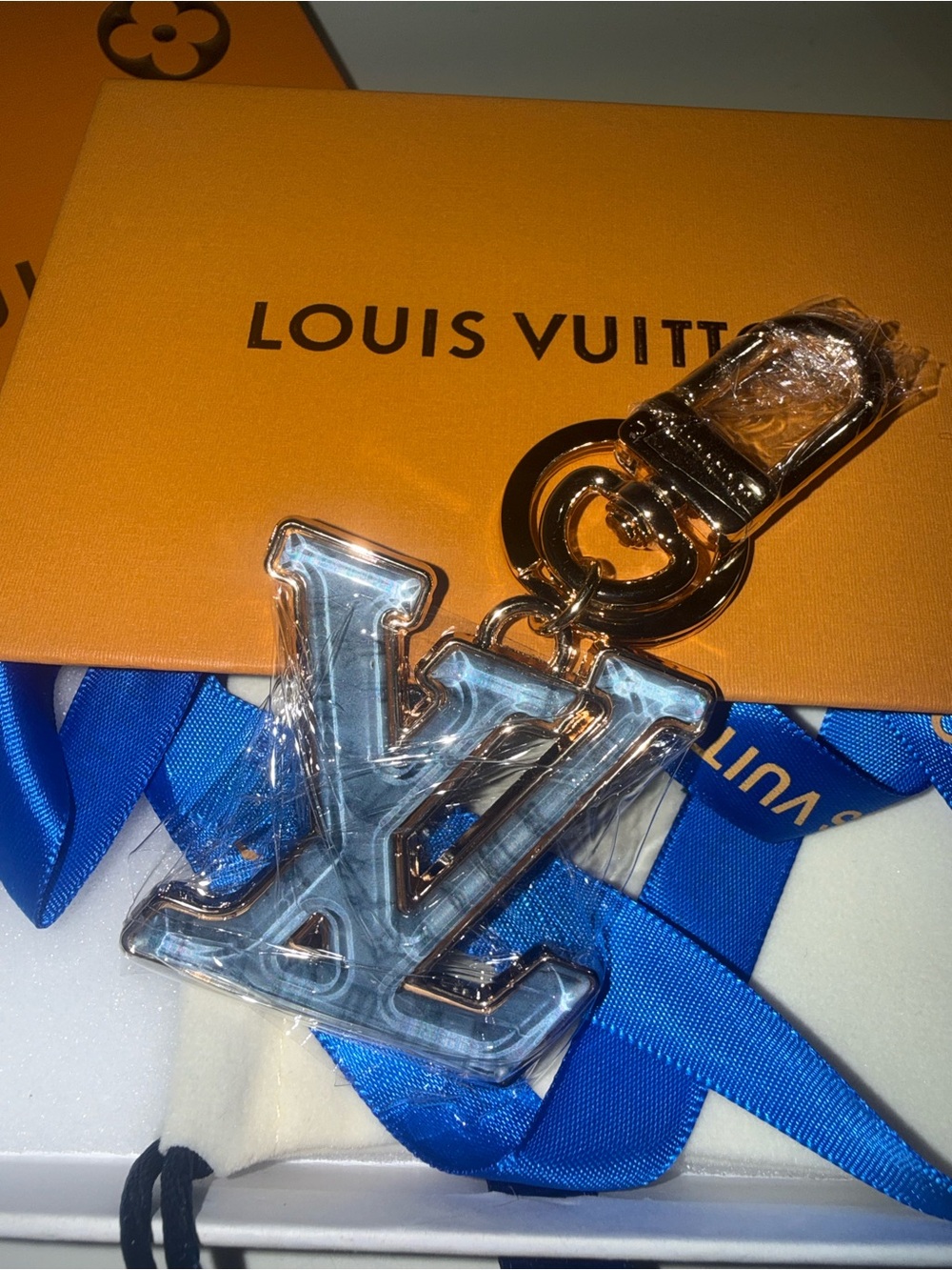Luxury Style Blue Charm Keychain Purse Bag Charm Accessory